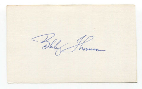 Bobby Thomson Signed 3x5 Index Card Baseball Autographed Signature Giants