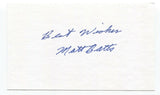 Matt Batts Signed 3x5 Index Card Baseball Autographed Signature