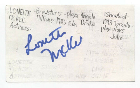 Lonette McKee Signed 3x5 Index Card Autographed Actress Jungle Fever Sparkle