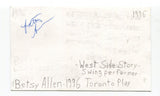 Betsy Allen Signed 3x5 Index Card Autographed Actress West Side Story