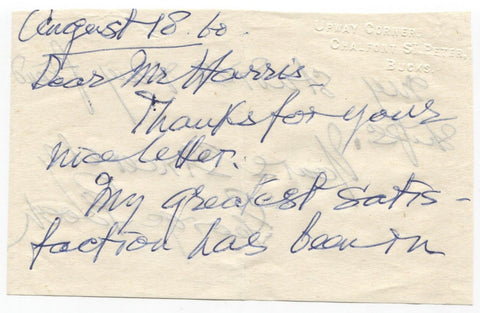 George Gooch Signed Note Letter Autographed Signature Politician Author