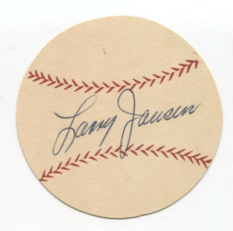 Larry Jansen Signed Paper Baseball Autograph Signature New York Giants