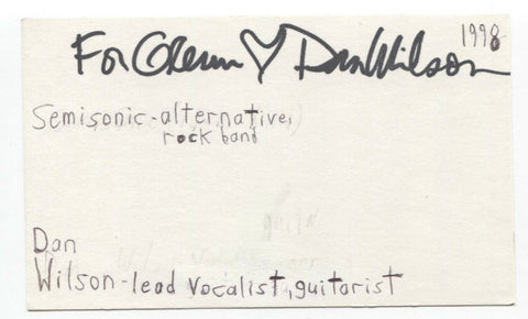 Dan Wilson Signed 3x5 Index Card Autographed Signature Semisonic Lead Singer