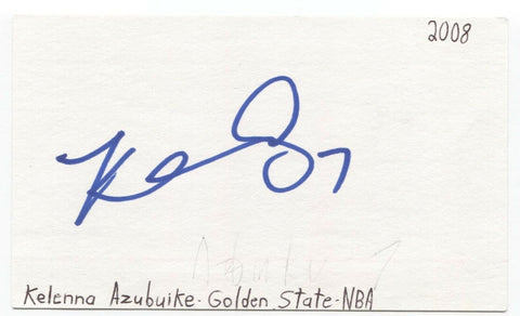 Kelenna Azubuike Signed 3x5 Index Card Autographed Signature Basketball Warriors