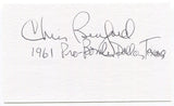 Chris Burford Signed 3x5 Index Card Autograph NFL Football Dallas Texans