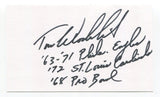 Tom Woodeshick Signed 3x5 Index Card Autograph Football NFL Philadelphia Eagles