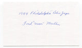 Ford "Moon" Mullen Signed 3x5 Index Card Autographed Baseball 1939 Oregon Ducks