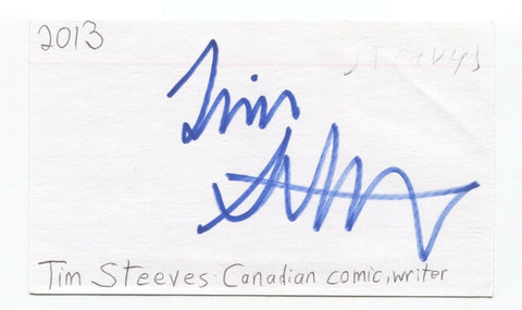 Tim Steeves Signed 3x5 Index Card Autographed Signature Comedian Comic Actor