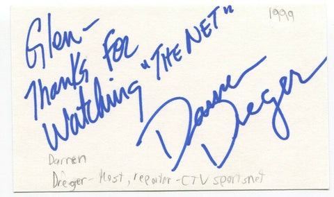 Darren Dreger Signed 3x5 Index Card Autographed Canadian Sports Reporter