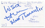 Lisa Horner Signed 3x5 Index Card Autographed Actress Road to Avonlea