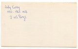 Andy Carey Signed 3x5 Index Card Autographed MLB Baseball New York Yankees