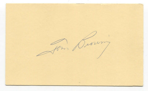 Tom Browning Signed 3x5 Index Card Autographed Baseball Perfect Game