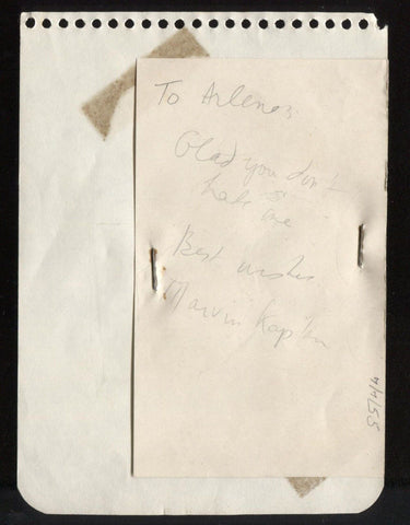 Marvin Kaplan Signed Album Page Autograph AUTO MGM 1955