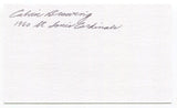 Calvin Browning Signed 3x5 Index Card Autographed 1960 St. Louis Cardinals MLB