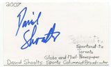 David Shoalts Signed 3x5 Index Card Autographed Signature Sports Writer 