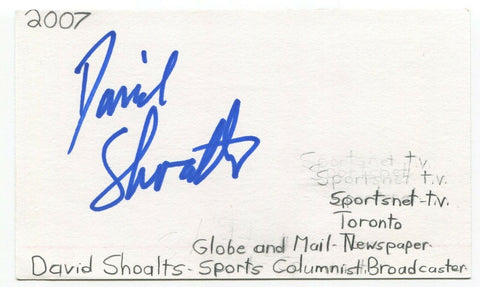 David Shoalts Signed 3x5 Index Card Autographed Signature Sports Writer 