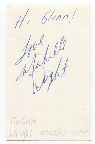 Michelle Wright Signed 3x5 Index Card Autographed Signature Country Singer