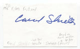 Carol Shields Signed 3x5 Index Card Autographed Signature Author