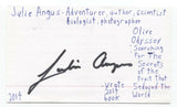 Julie Angus Signed 3x5 Index Card Autographed Signature Writer Author Adventurer