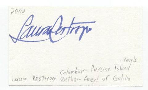 Laura Restrepo Signed 3x5 Index Card Autographed Signature Author Writer
