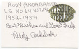 Rudy Andabaker Signed 3x5 Index Card Autographed Signature Pittsburgh Steelers