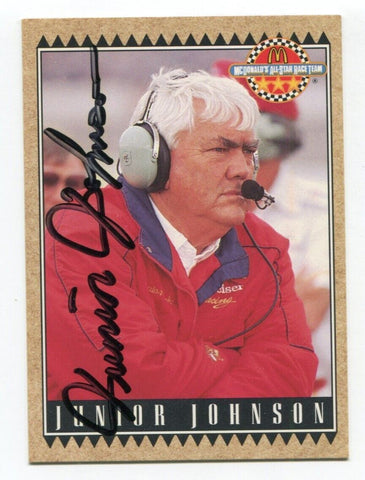 1992 Maxx McDonalds Junior Johnson Signed Card Racing Autograph NASCAR AUTO #7