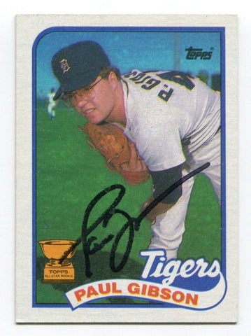 1989 Topps Paul Gibson Signed Card Baseball MLB Autographed AUTO #583