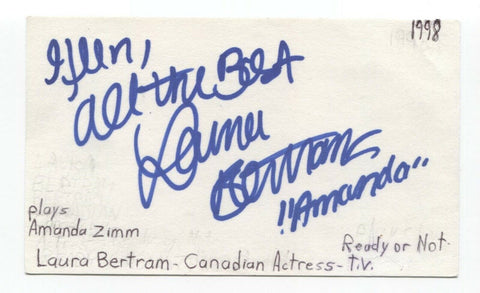 Laura Bertram Signed 3x5 Index Card Autographed Signature Actress Andromeda