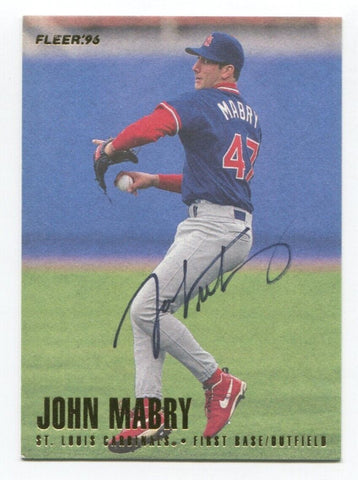 1996 Fleer John Mabry Signed Card Baseball MLB Autographed AUTO #547