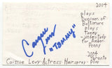 Caissie Levy Signed 3x5 Index Card Autograph Actress Gotham Rent Hairspray