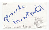 Pascale Montpetit Signed 3x5 Index Card Autographed Signature Actress