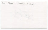 Scott Terry Signed 3x5 Index Card Autograph Baseball MLB 1986 Cincinnati Reds