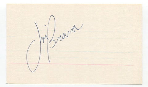 Jim Brewer Signed 3x5 Index Card Autographed MLB Baseball Los Angeles Dodgers