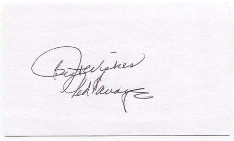 Ted Savage Signed 3x5 Index Card Baseball Autographed Signature Philadelphia