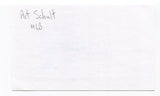 Art Schult Signed 3x5 Index Card Autographed MLB Baseball New York Yankees