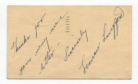 Frances Langford Signed Government Post Card Autographed Actress