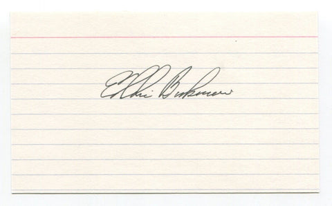 Eddie Bockman Signed 3x5 Index Card Autographed New York Yankees Debut 1946 MLB