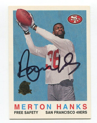 1996 Topps Merton Hanks Signed Card Football Autographed #4