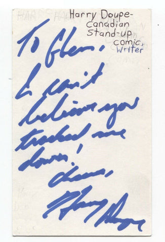 Harry Doupe Signed 3x5 Index Card Autographed Signature Comedian Producer