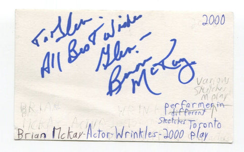 Brian McKay Signed 3x5 Index Card Autographed Actor Wrinkles Top Cops