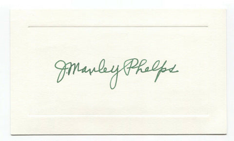 J. Manley Phelps Signed Card Autographed Signature Author Educator