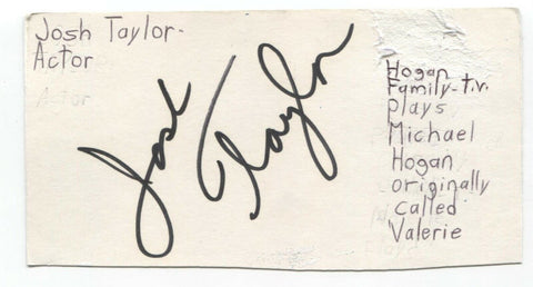 Josh Taylor Signed 3x5 Index Card Autographed Signature Actress 90210