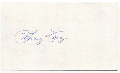 Lonny Frey Signed 3x5 Index Card Baseball Autographed Signature
