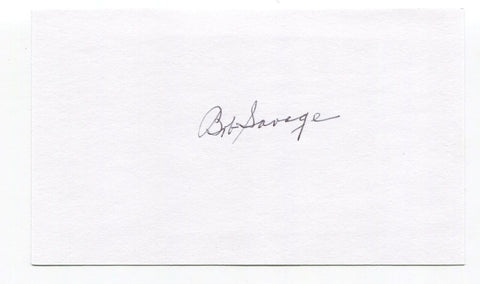 Bob Savage Signed 3x5 Index Card Baseball Autographed Signature Philadelphia 