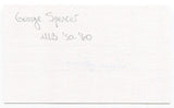 George Spencer Signed 3x5 Index Card Autographed Baseball New York Giants