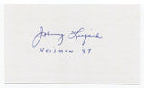 Johnny Lujack Signed 3x5 Index Card Autographed Signature Football Heisman