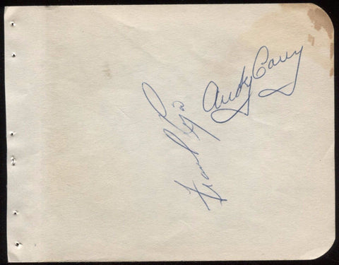 1955 Andy Carey Frank Leja Signed Album Page Vintage Autograph New York Yankees