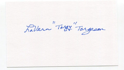 LaVern Torgeson Signed 3x5 Index Card Autograph Football NFL Washington Redskins