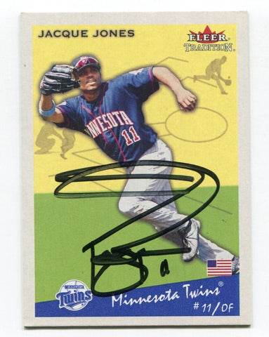 2002 Fleer Tradition Jacque Jones Signed Card MLB Baseball Autograph AUTO #284