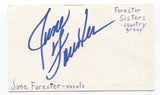 The Forester Sisters - June Forester Signed 3x5 Index Card Autographed Signature